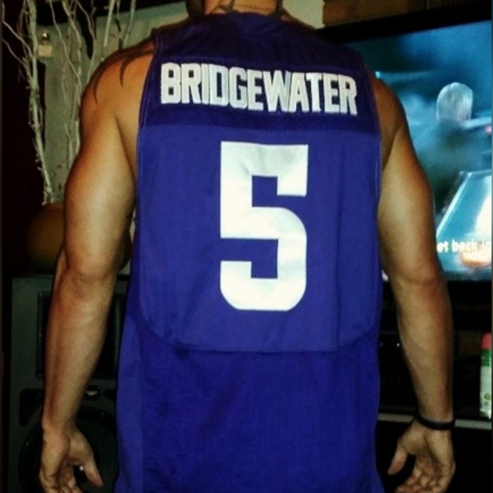 Custom Minnesota Vikings Teddy Bridgewater Basketball style jersey